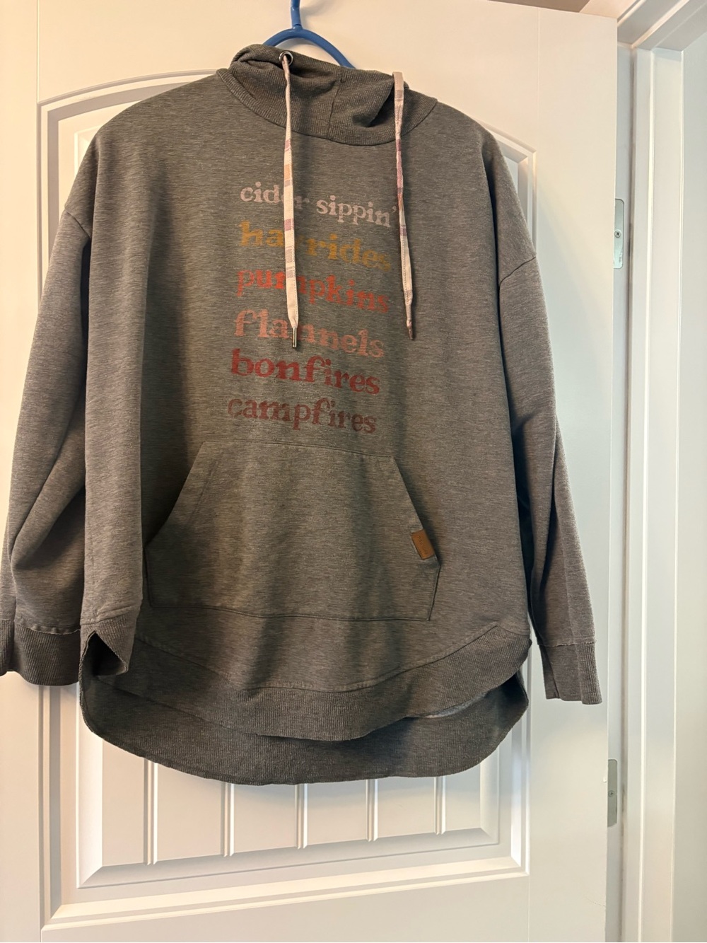 Maurices Heather Gray Graphic Cowl Sweatshirt